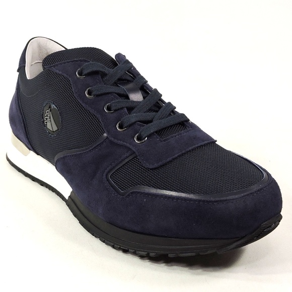 GOOD MAN ?? MEN\'S BLUE SUEDE & FABRIC COMFORT SNEAKERS main image 9